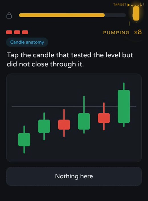 The combo bar filling up gold after eight right answers
